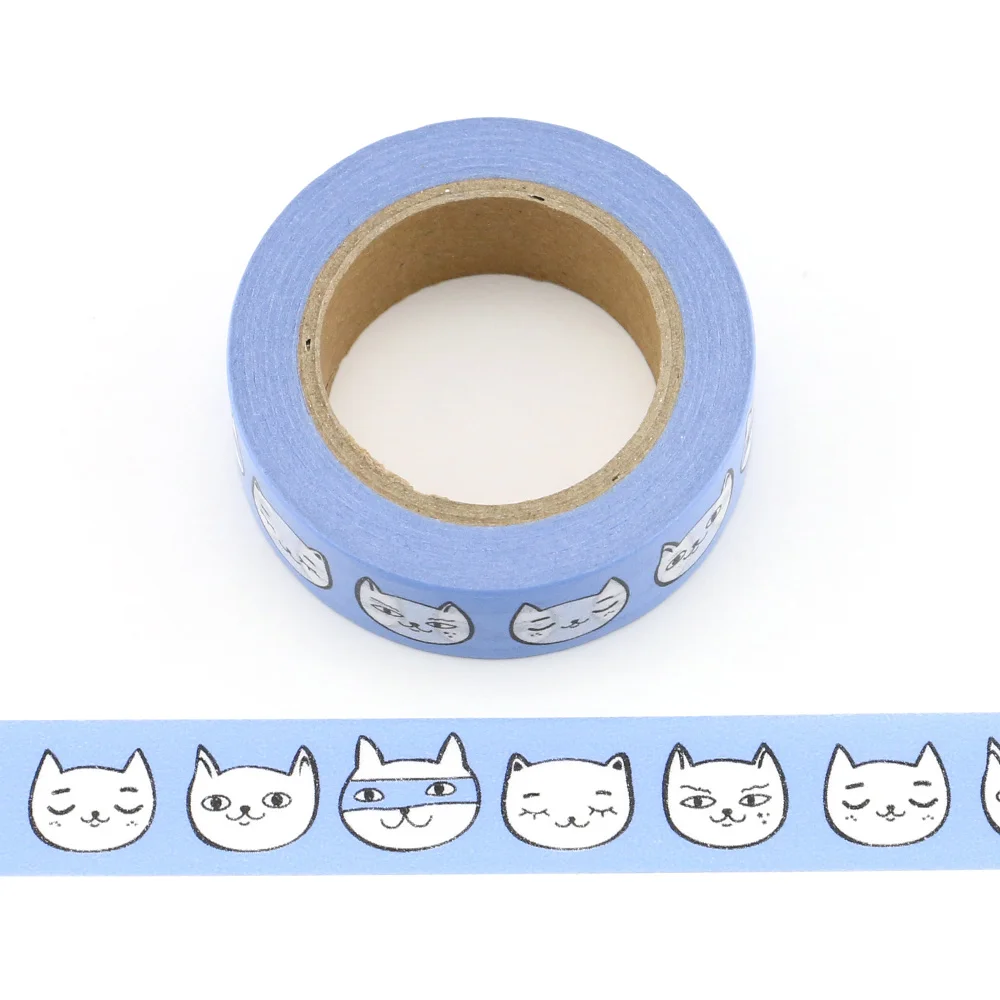 

1pc cute cats emoji Decorative Washi Tape Paper DIY Scrapbooking Adhesive Tape 10m School Office Supply