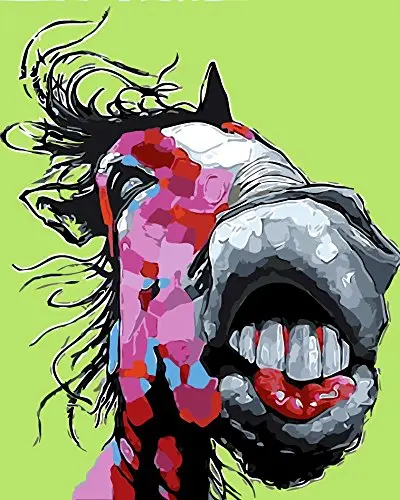 DIY масляной Набор для рисования по номерам для взрослых современный холст без рамы картины для гостиной краски по номерам животное лошадь P-0636 - Цвет: crazy horse