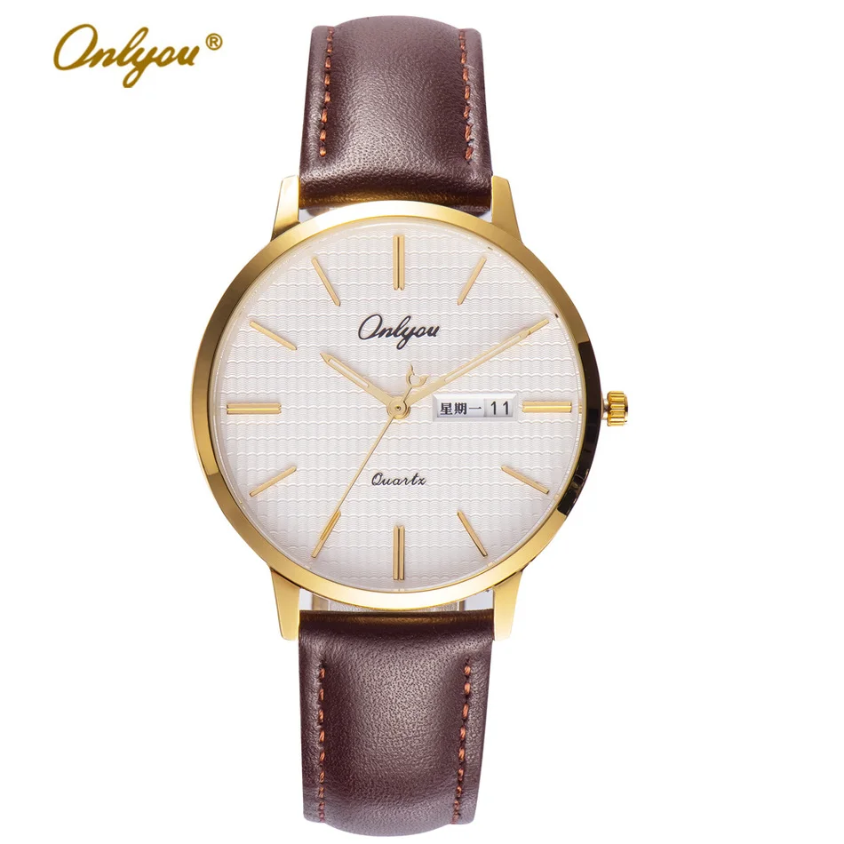 

Fashion Men Watches Quartz Genuine Leather Wrist Watch With English Calendar Relogio Masculino Reloj Hombre Male Clock 81115