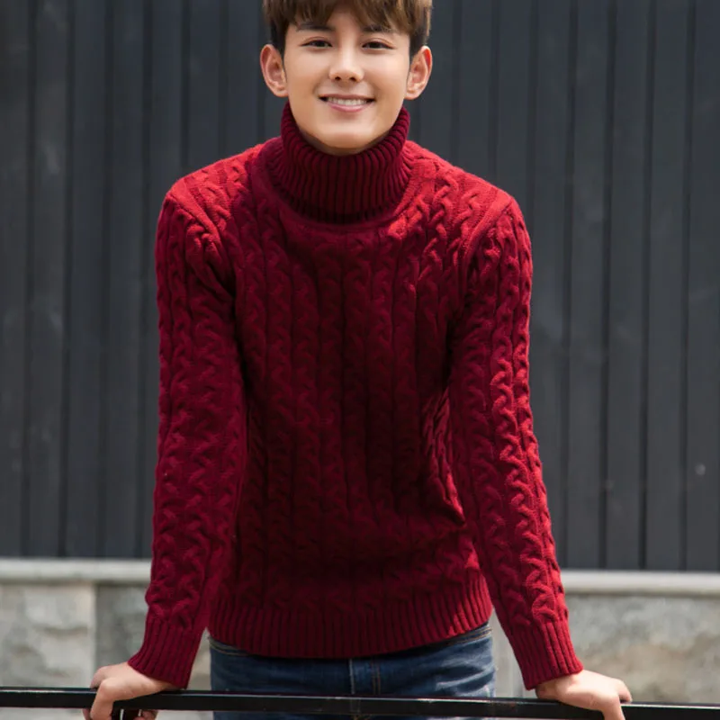 red mens turtleneck sweater