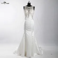 Rsw906 Bling Роскошные сексуальные спинки Свадебные платья Русалка Embroideried Кристалл свадебное платье