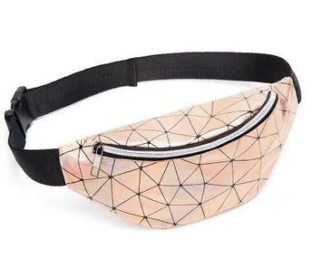 Лазерная прозрачная поясная сумка для женщин, пляжная сумка через плечо, модная повседневная клетчатая сумка