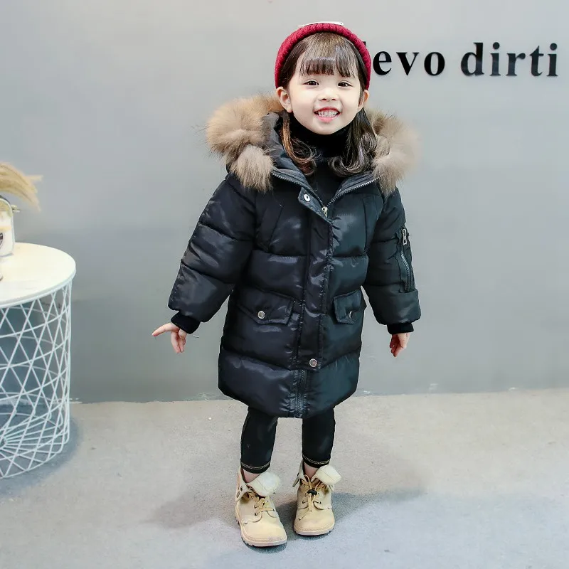 COOTELILI Long Parka Girl Winter Coat For Boys Real Raccoon Fur Hooded Winter Kids Jacket Boys Baby Girl Clothes Winter  (25)