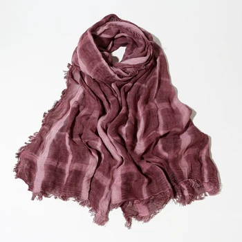 

[DIFANNI]Autumn Winter Scarf Women Batik Scarf Soft Cotton Shawl Foulard Warm Infinity Crinkle Scarf Plaid Solid Short Tassel