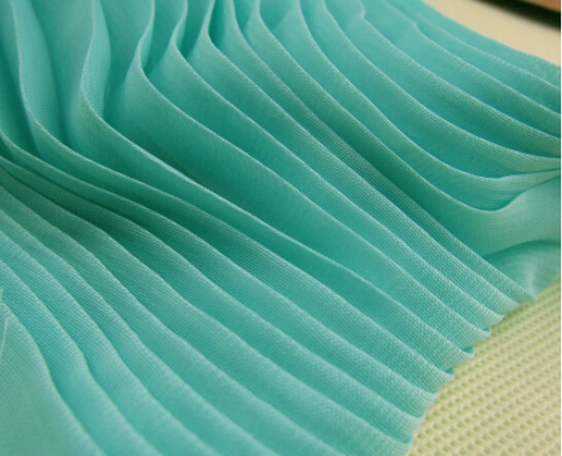 3 Meters Width 150CM 59" 120D Mint Blue Ruffled Pleated Tulle Chiffon