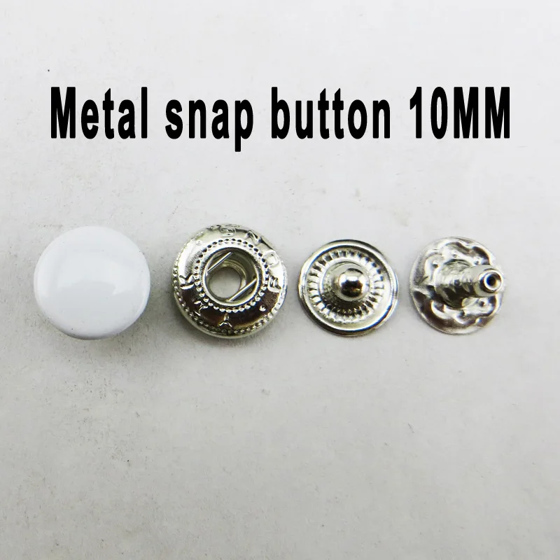 50 шт 10 мм Серебряная металлическая кнопка швейная одежда аксессуар сумка кнопки SMB-003 - Цвет: white