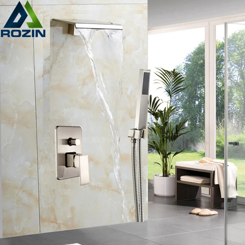 

Newly Best Quality Waterfall Shower Mixer Set Single Handle with Handshower Bathroom Shower Faucet