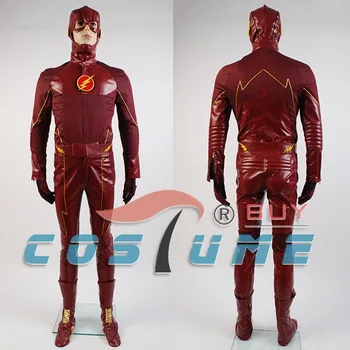 

The Flash Cosplay Costume Barry Allen Suit Male The Flash Season 2 Barry Allen Costume Superhero Outfit With Boots Adult Men