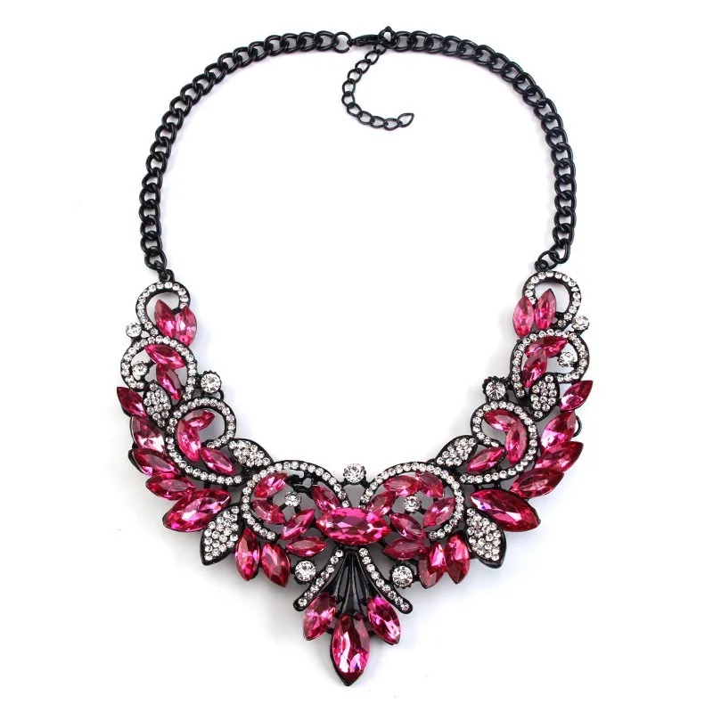 Vedawas модное массивное ожерелье ручной работы для женщин, роскошные хрустальные стразы, бусы, колье, ожерелье, Рождественский подарок xg1544 - Окраска металла: rose red