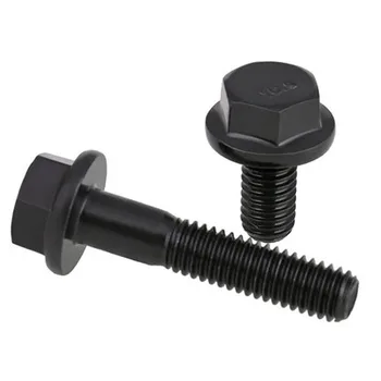 

4pcs M6 10.9 level Hexagon Flange bolt Large Flanges surface screw Hexagonal belt pad 12mm-60mm Length