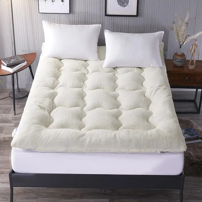 

Single/Queen/King Winter Thicken Bedroom Bedding Mattress Bedchamber Sleeper Cushion Pad Berber Fleece Dormitory Tatami Mats