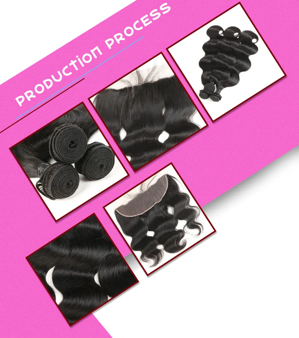 Hair Villa Remy Brazilian Body Wave With Lace Frontal 13 4 Lace Frontal Closure with Bundles Natural Hairline Salon Human Hair  (7)