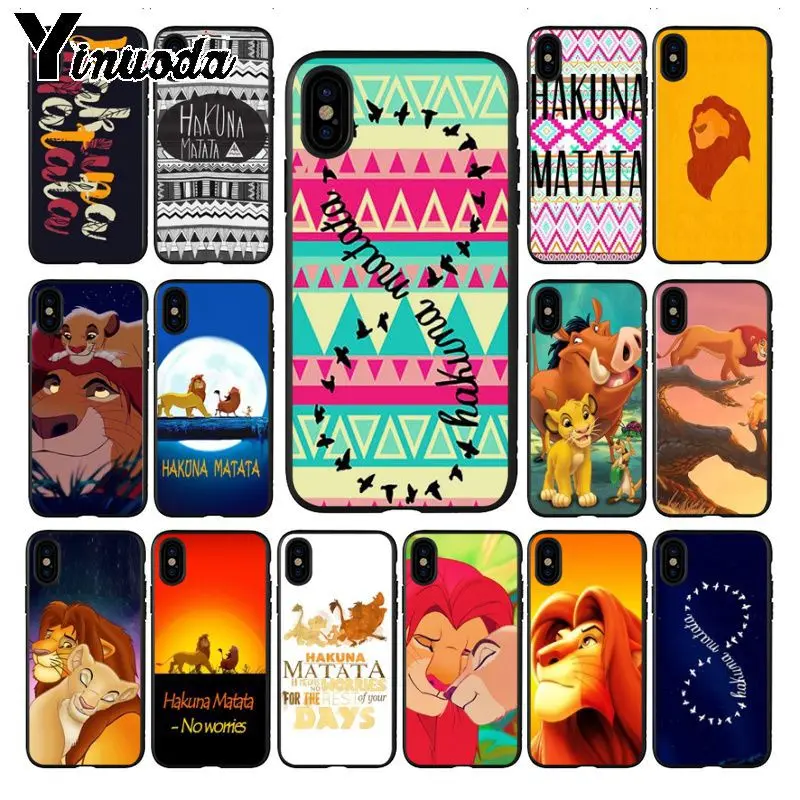 Yinuoda Hakuna Matata The Lion King фото мягкий чехол для iPhone 5 5Sx 6 7 7plus 8 8Plus X XS MAX XR | Мобильные
