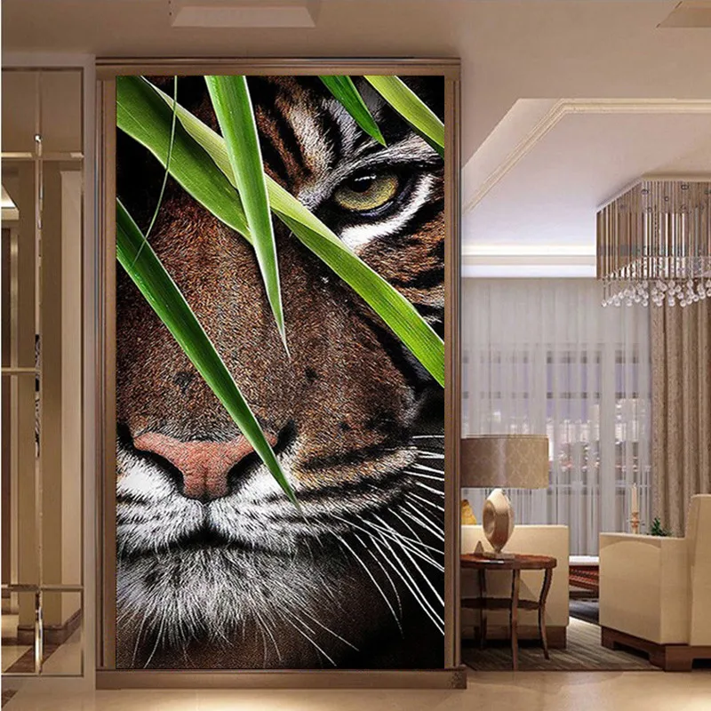 5D алмазная картина с тигром, вышивка крестиком, сделай сам, полная круглая Алмазная вышивка, стразы с животными, большая картина 85x45 см