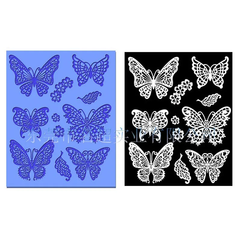 

Yueyue Sugarcraft 1 pc small Butterfly silicone lace mold fondant mold cake decorating tools chocolate gumpaste mold