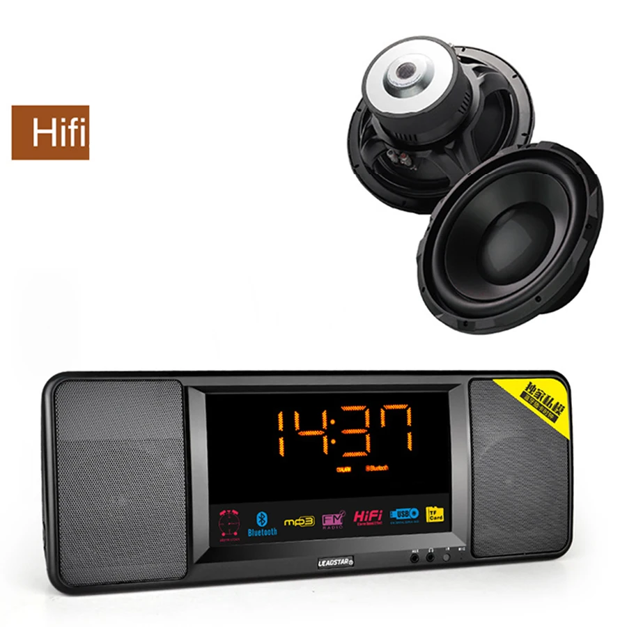 

2016 new bluetooth speakers Mini Wireless bluetooth stereo audio bedside alarm clock sound card FM mobile phone remote control