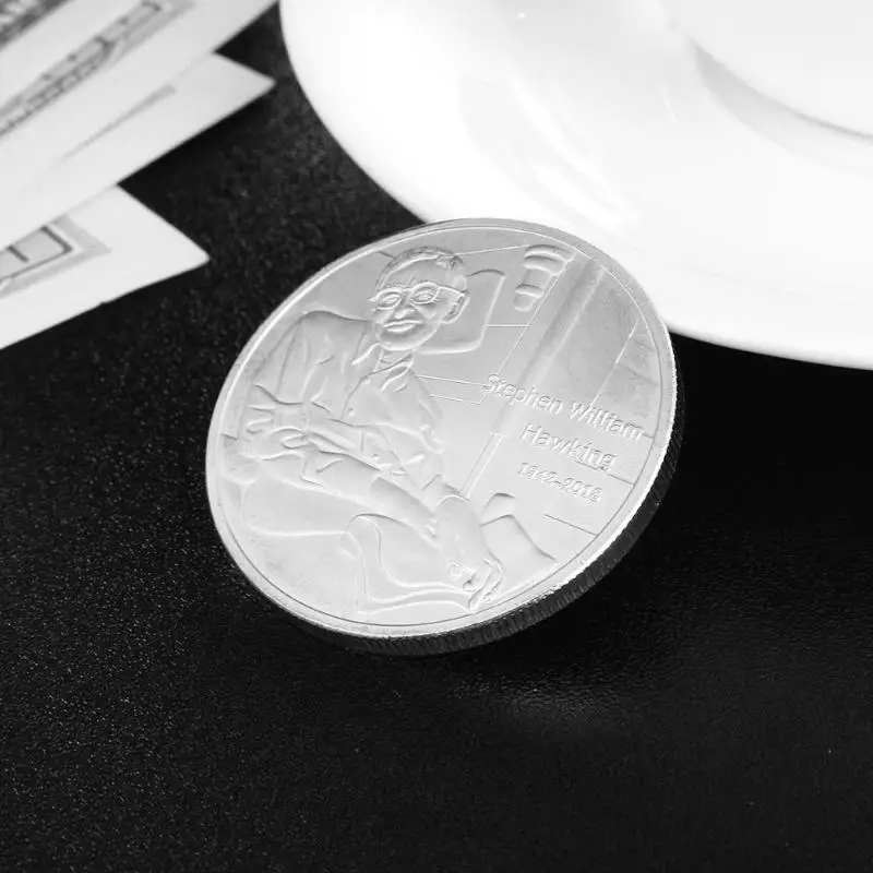 1 Pcs Stephen Hawking Design Commemorative Coin Non currency Bitcoin Art Memorial Coins Art Collection for Birthday Gift E5M1 1 Pcs Stephen Hawking Design Commemorative Coin Non currency Bitcoin Art Memorial Coins Art Collection for Birthday Gift E5M1
