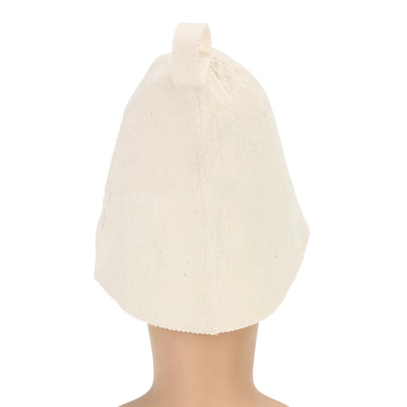 JX-LCLYL Classic Soft Wool Felt Sauna Steam Hat Bath Supply Cap Diameter 22cm House White