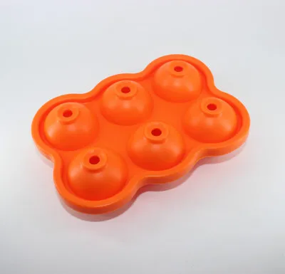 ZIQICA силиконовая 6 отверстий форма для хоккея силиконовая Силиконовая для кубиков льда 6 даже форма для льда 6 последовательный мяч хоккейная форма для льда - Цвет: Orange