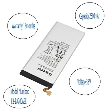 

iSkyamS 10pcs/lot 2600mAh EB-BA700ABE Replacement Li-ion Battery for Samsung Galaxy A7 2015 A700 A700FD A700S A700L batteries