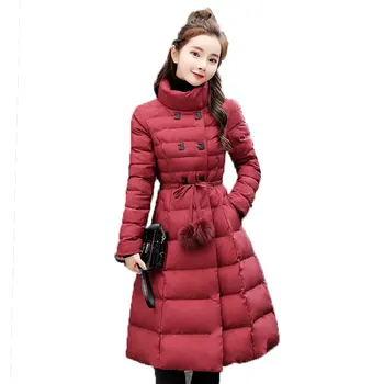 

Winter Coat Women Long Jacket 2020 New Fashion Standing Collar Thickening Waist Slim Korean Cotton Jacket Women chaqueta mujer 7
