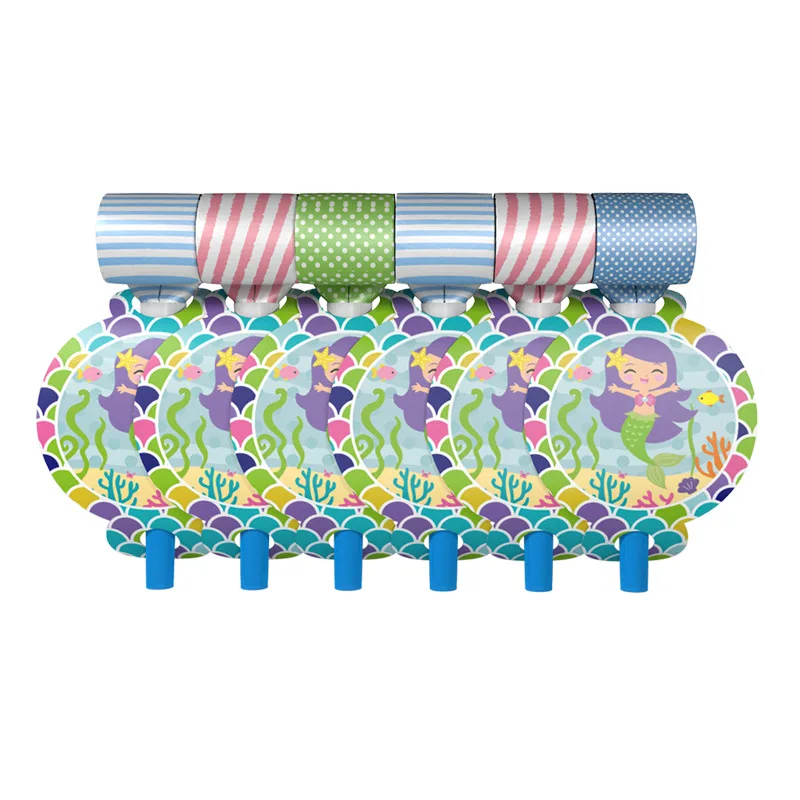 6 шт./партия, прекрасная Вселенная, космос, планета, свистки, вечерние, выдувные драконы, для аэрокосмической, с днем рождения, вечерние товары - Цвет: mermaid