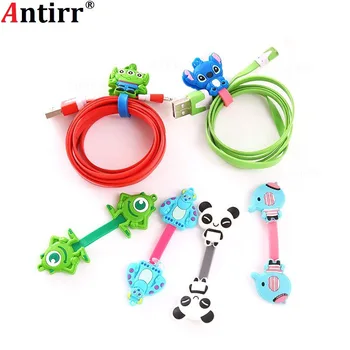 

Cute Animal Cartoon Charger Cable Bobbin Winder Data line Earphone Wire Cord Organizer Management fastener Holder Button fixer