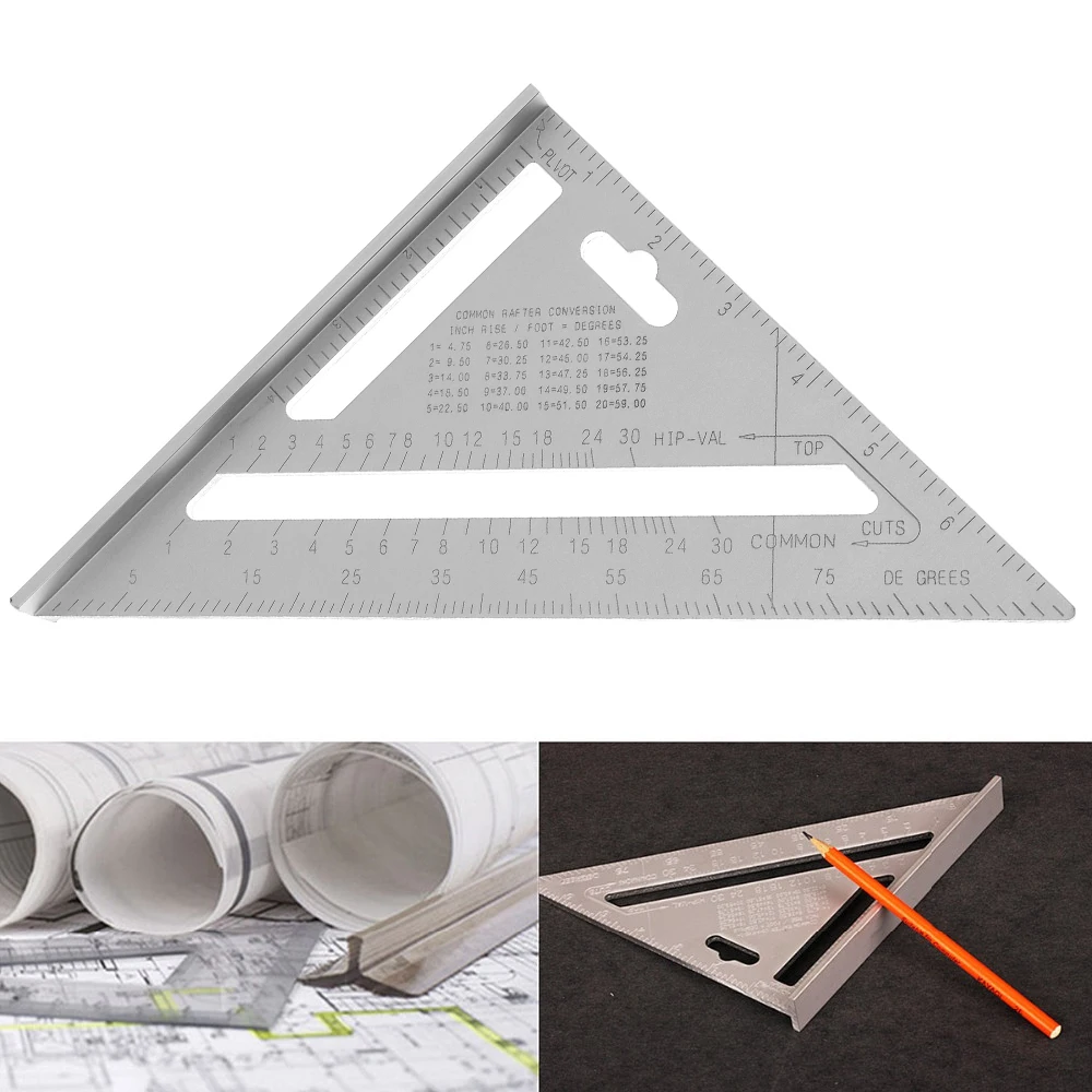 7 дюймов алюминиевый сплав Треугольники угломер с 0,1 точность и 1 значение масштаба для промышленных измерительный инструмент линейка