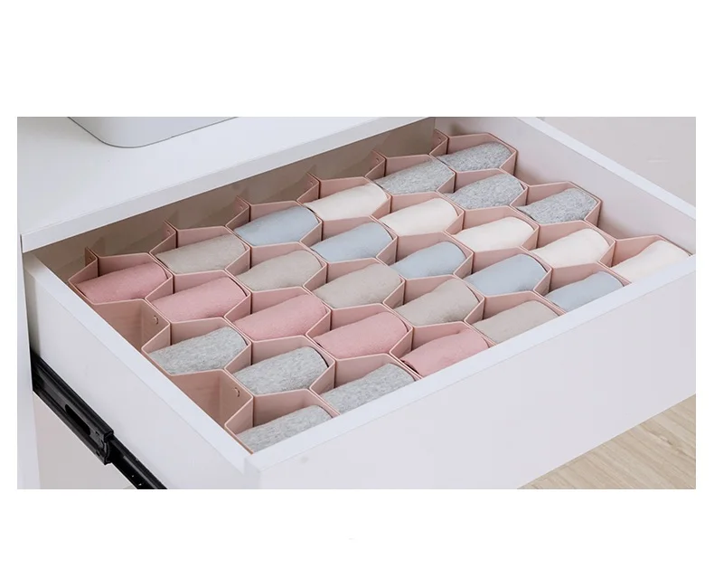 

WBBOOMING Adjustable Drawer Organizer Honeycomb Clapboard Divider Separator Drawer DIY Drawer Divider Underwear Socks Organizer