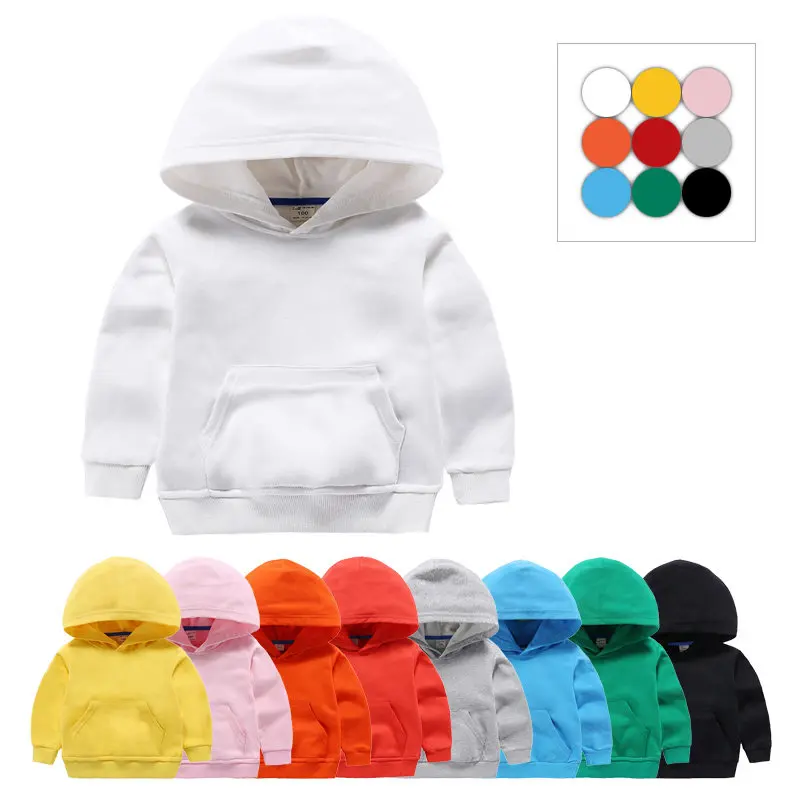 

Fashion Children Sports Hoodies Pure Color Toddler Girls Children Sweatshirt Hoodies Spring Cotton White Tops for Baby Boys