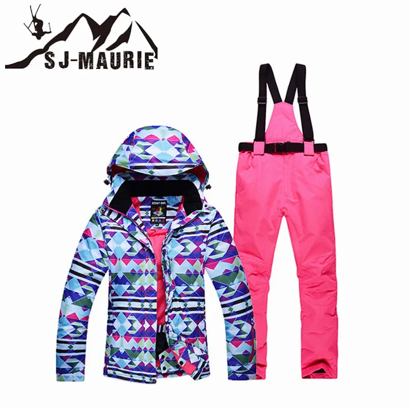 Зимний лыжный костюм Детская куртка для катания на горных лыжах+ штаны для сноуборда для девочек и мальчиков, женская зимняя теплая куртка, пальто лыжные костюмы - Цвет: 08