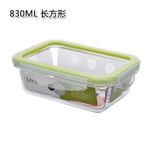 Кухонные принадлежности прозрачная стеклянная коробка Bento Microwavable школьная коробка для обеда холодильник герметичная Пищевая контейнер для хранения - Цвет: 830ML