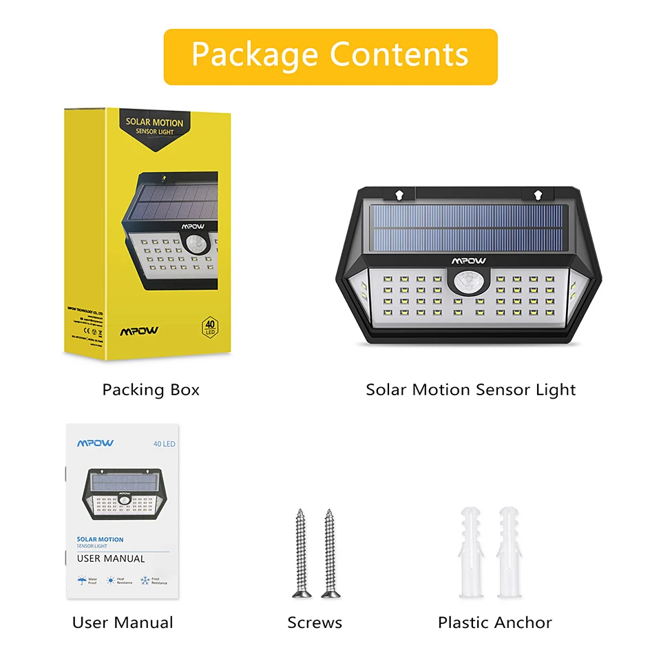 Mpow CD168 40 LED Solar Garden Light Outdoor IP65 Waterproof Brightness Adjustable Solar Lamps (8)