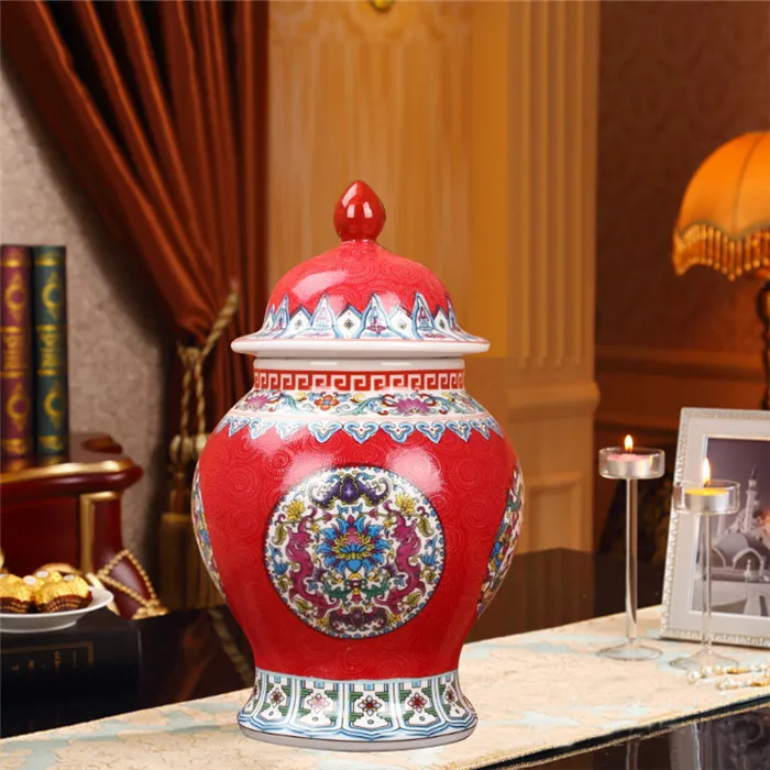 Античный эмаль керамический общий резервуар, ваза королевские цветы ...