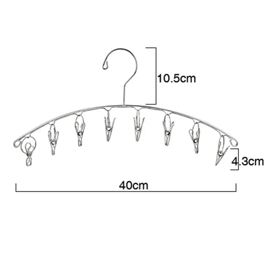 Stainless Steel Sock Hanger with Clips Windproof Socks Dry As Picture Rack | Дом и сад