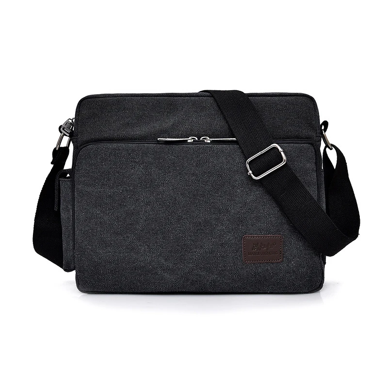 Очень вместительная холщовая сумка-мессенджер для мужчин многофункциональная для мужчин школьные сумки через плечо для мальчиков больше внутренних сумок на плечо - Цвет: Black