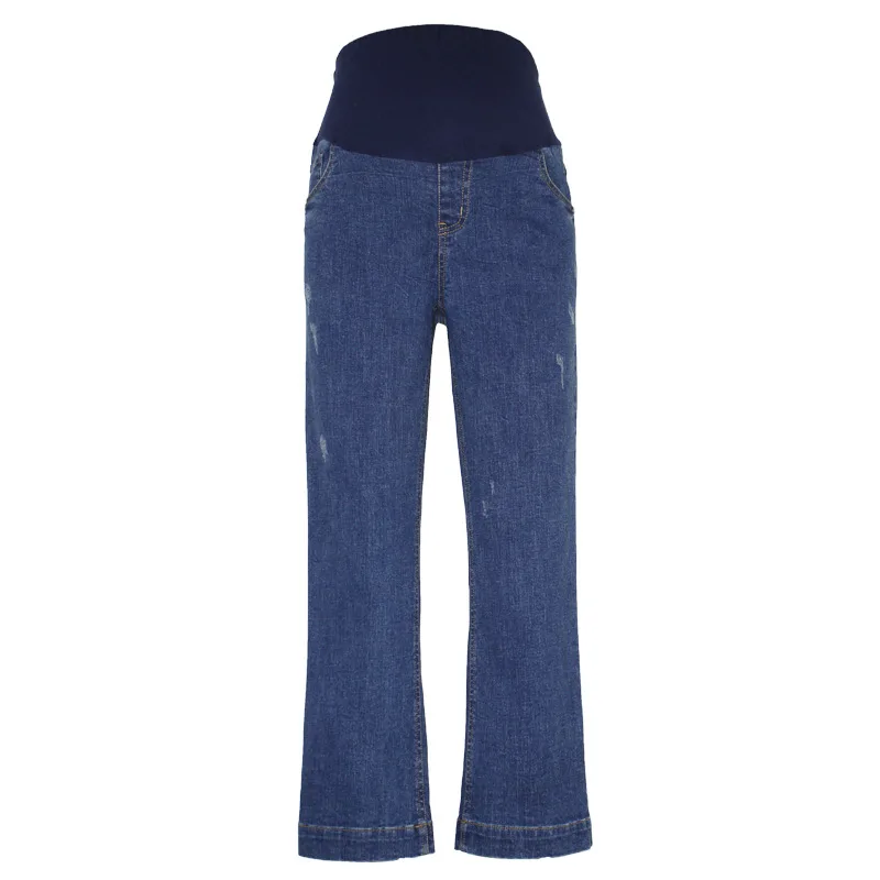 Belva Maternity Pants Women Belly Denim Trousers Leg Loose Jeans Bell