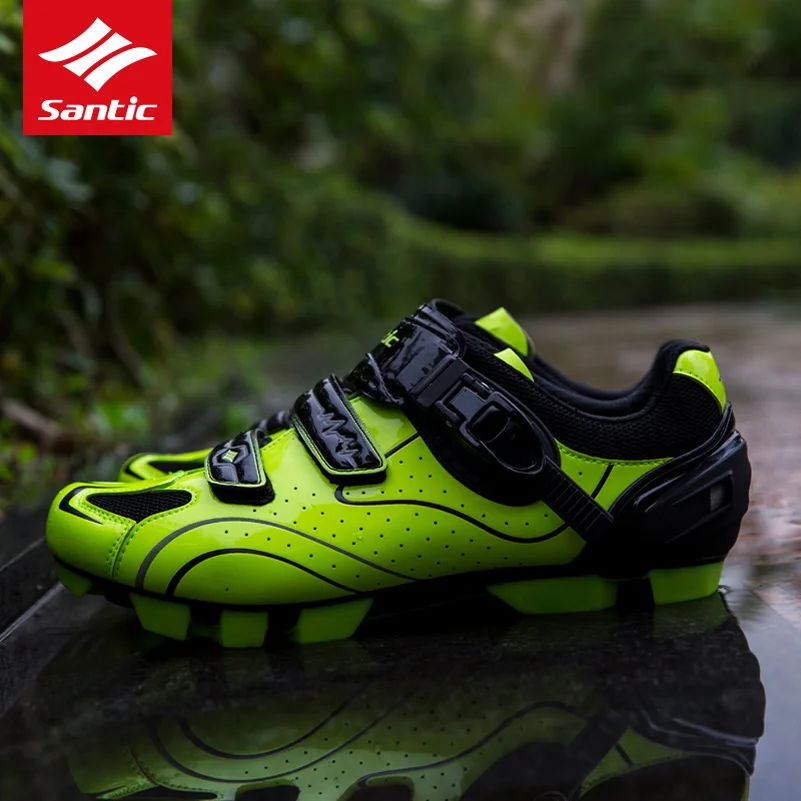 Santic MTB Cycling Shoes Men Pro Racing Mountain Bike Shoes PU & Nylon Breathable Auto-lock Bicycle Zapatillas Ciclismo