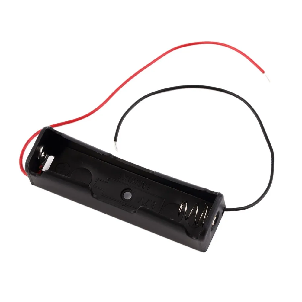 

New Plastic 18650 Battery Case Holder Storage Box with Wire Leads for 18650 Batteries 3.7V Black Digital Hot