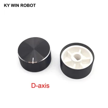 1 pcs 25x13mm 6mm Shaft Hole Aluminum Alloy Potentiometer Knob Black (D-axis) conductive plastic potentiometer bi 6187 110a r1k axis 6mm