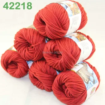 

LOT of 6 Balls X 50g Special Thick Worsted Cotton Knitting Yarn Poppy Red 2218