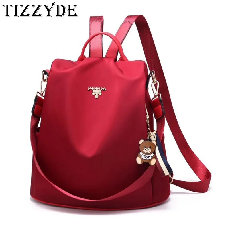 

Simple Student Bag Backpack Solid Color Zipper Travel Anti-Theft Cloth Can Be Diagonal Across Women BZH091