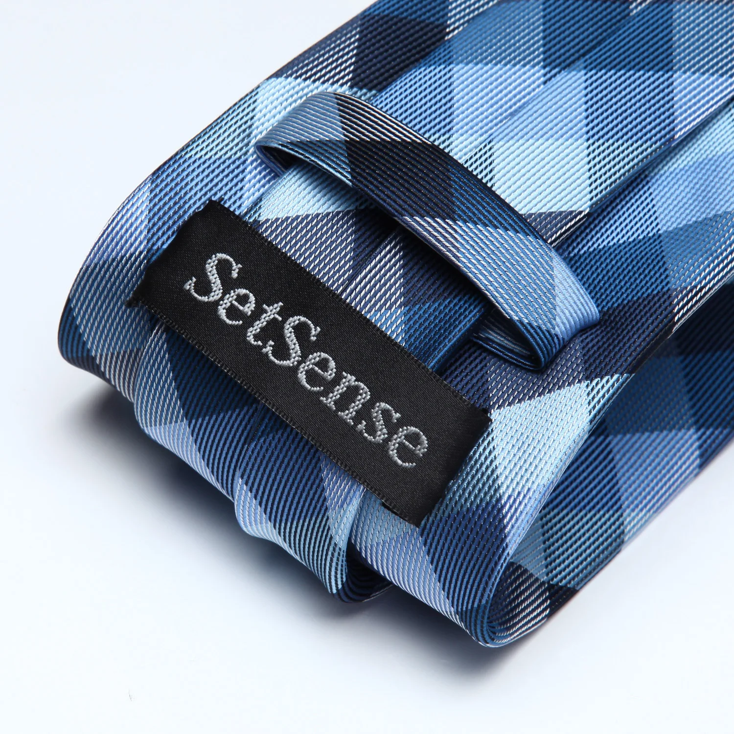  Party Wedding Classic Pocket Square Tie TC804V8S Blue White Check 3.4