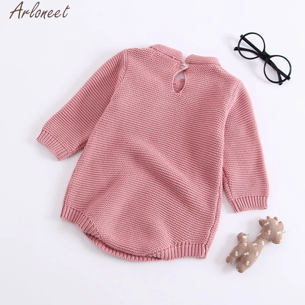 ARLONEET Infant Newborn Baby Boys Girls Outfits Solid baby girl clothes newborn baby girl clothes 0-3 months Knit Romper