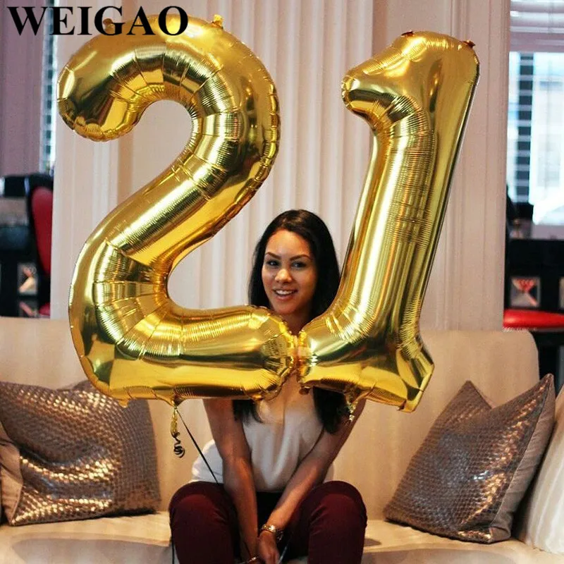 1Pc 40inch Giant 0-9 Birthday Number Balloons Digit Foil Balloon Wedding Anniversary Decorations Helium Balon Birthday Supplies