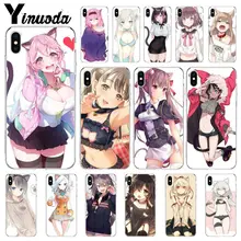 Yinuoda, сексуальный мультяшный аниме, кавайная девушка, кошка, Мягкий Силиконовый ТПУ чехол для телефона для iPhone X XS MAX 6 6s 7 7plus 8 8Plus 5 5S SE XR
