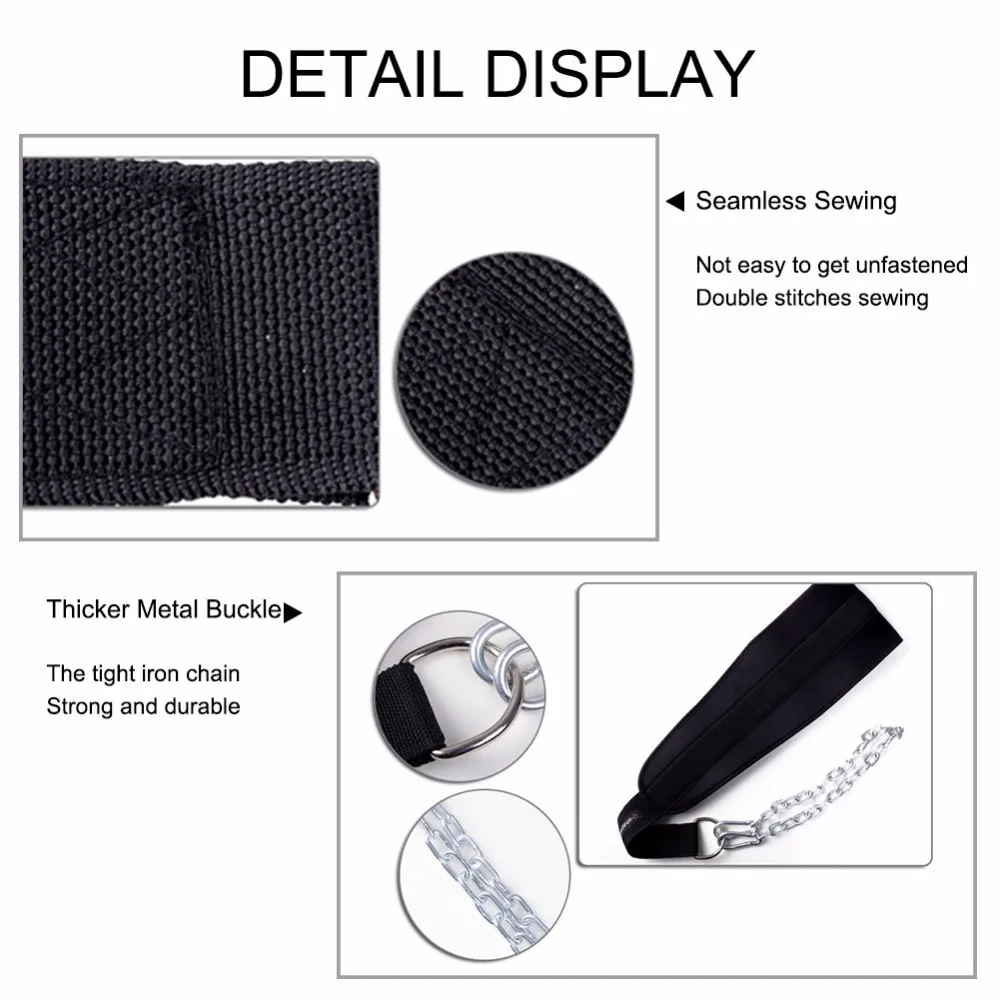 Fitness Equipment Dip Belt Weight Lifting Gym Body Waist Strength Training Power Building Dipping Chain Pull Up