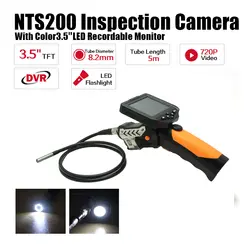 Eyoyo NTS200 3,5 "Дисплей монитор 5 м Змея инспекции эндоскопа бороскоп Tube 8,2 мм Камера