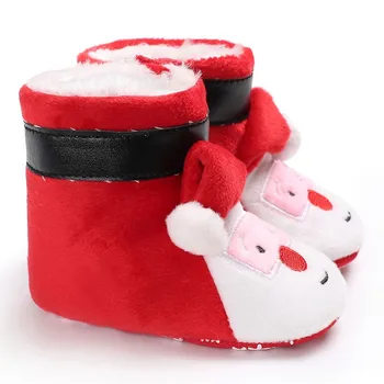 

Christmas Winter Baby Boots Cute Cartoon Santa Claus Shoes First Walkers Infant Toddler Boy Girl Super Warm Snowfield Booty