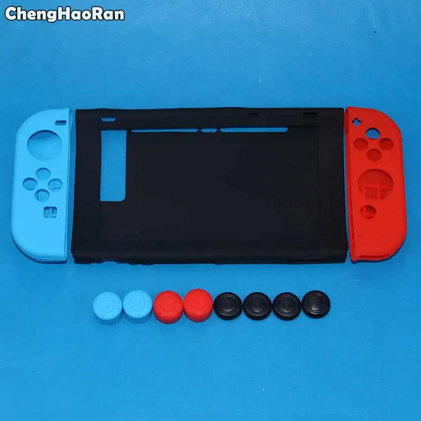 ChengHaoRan 11 в 1 силиконовый чехол для nintendo Switch консоли защитный кожного покрова с палкой ручка шапки для NS JoyCon